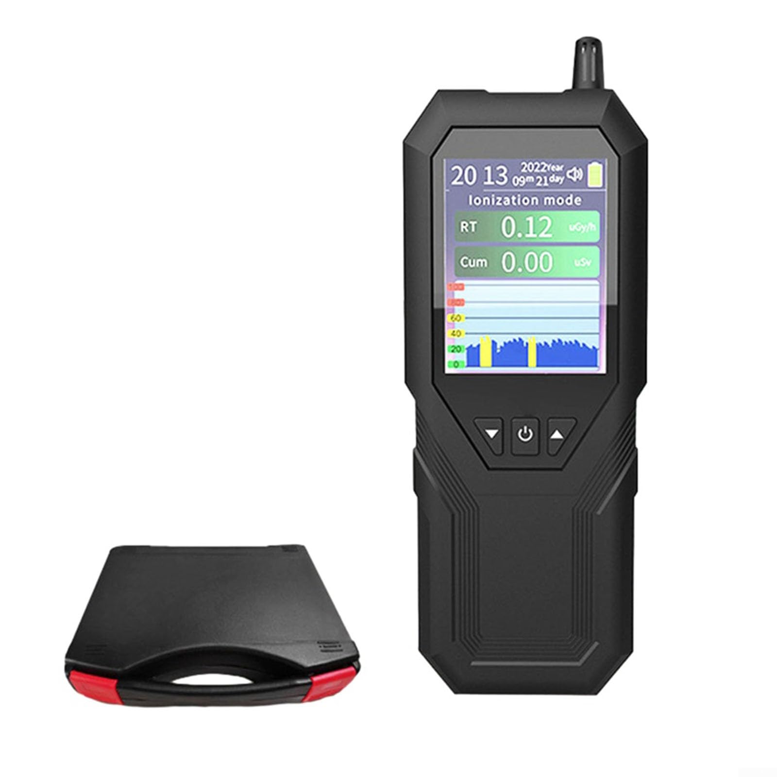 Geiger Counter Nuklearstrahlungsdetektor, verbessertes Monitor-Dosimeter, wiederaufladbar, Beta-Gamma-Röntgenstrahlung, tragbarer Handstrahlungsmonitor mit LCD-Display