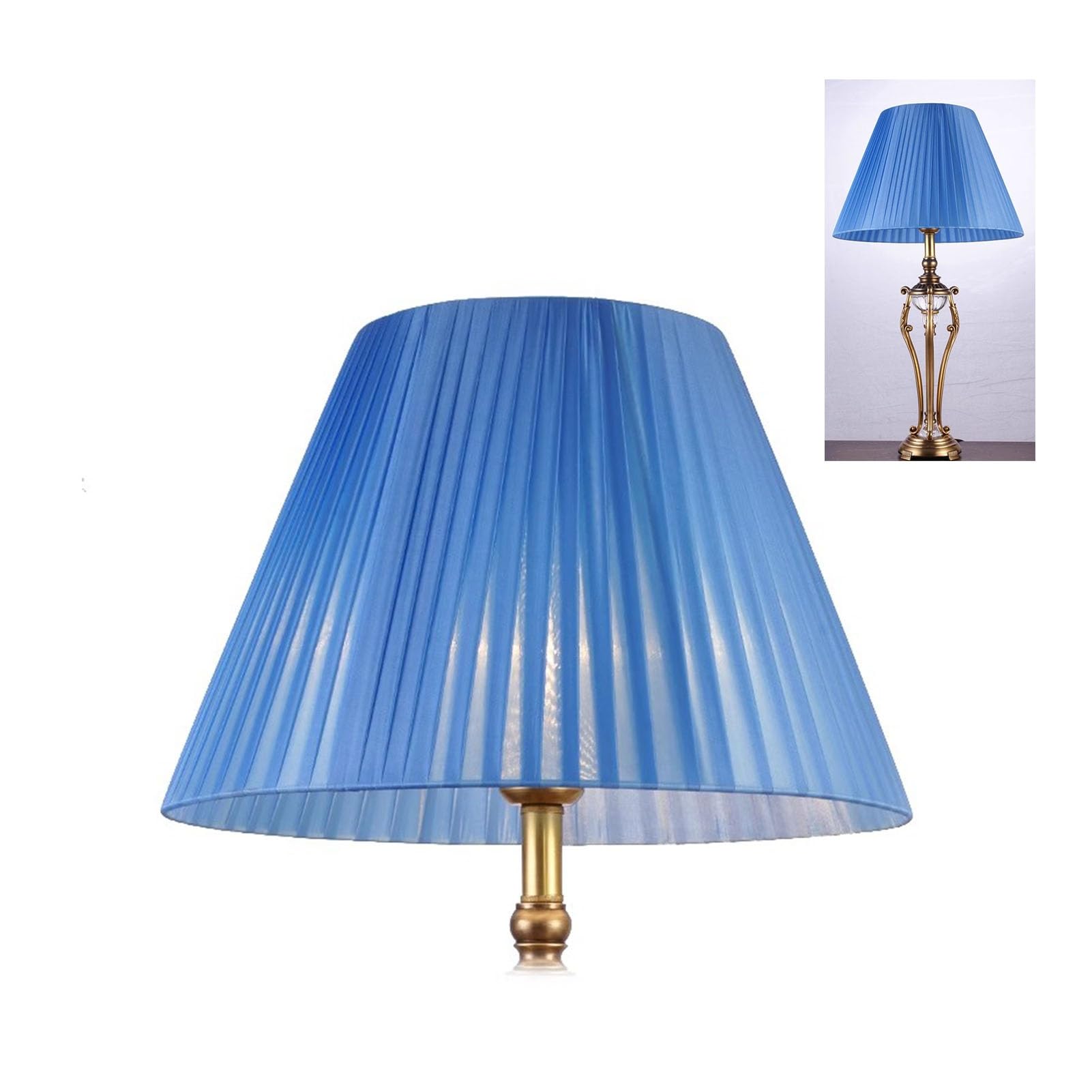 Abat Jour Douille E27, abat-jour plissé en tissu, pour remplacer les caches des lampes de bureau, suspensions et lampadaires.(40cm/15.74")