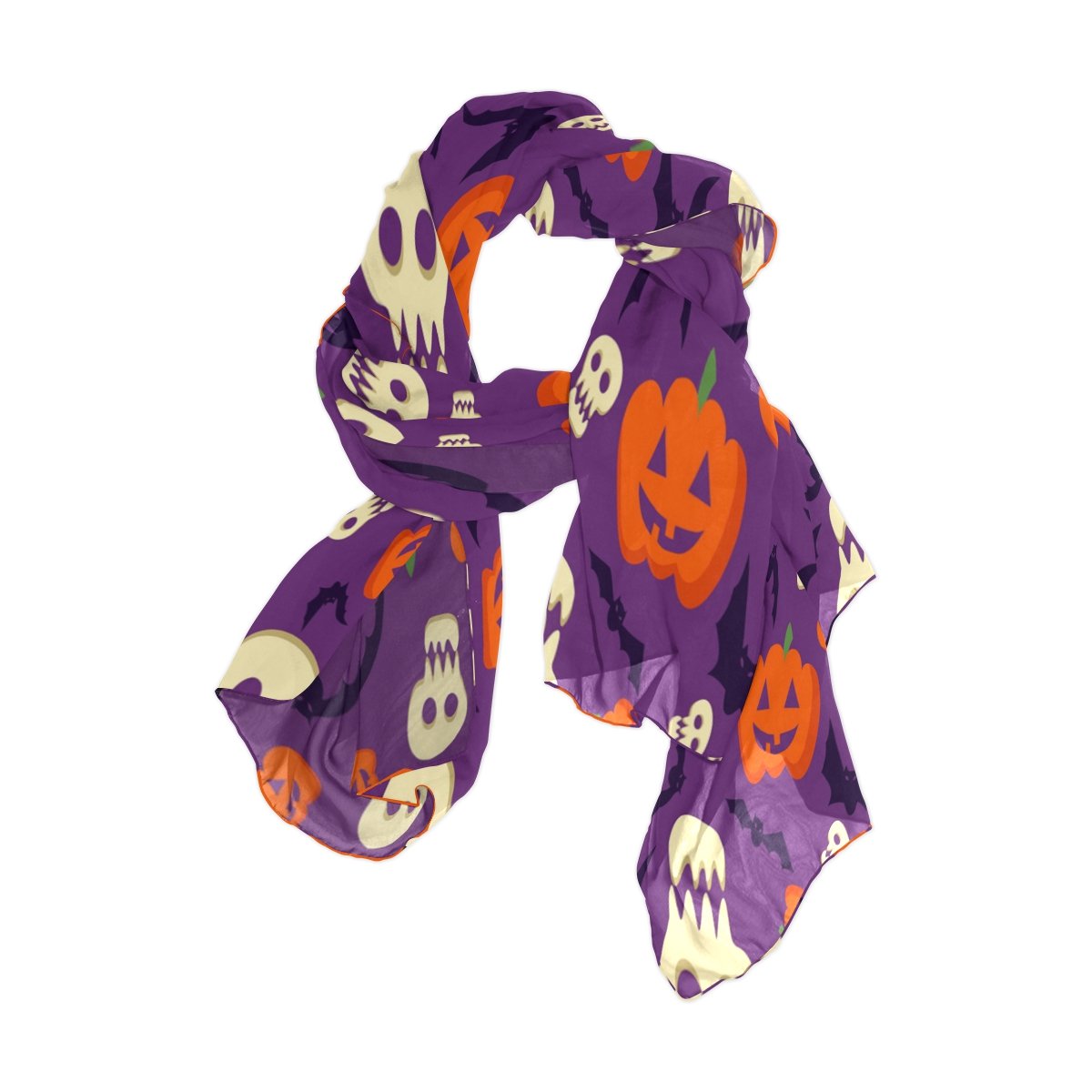 Use7 Fashion Ghost Pumpkin Skull Halloween Chiffon Long Scarf Shawl Wrap