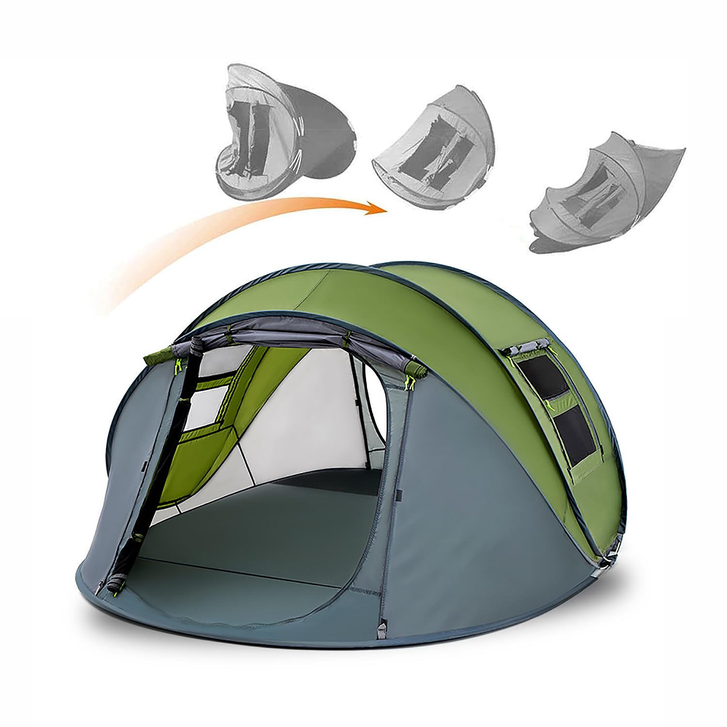 SPNOR Pop Up Tent, 4 Person Waterproof Automatic Setup Camping Travel Outdoor Tent, Fully Automatic Tent, Family Camping Tent, Portable Cabin Tent for Sports Travel Picnic Backpacking