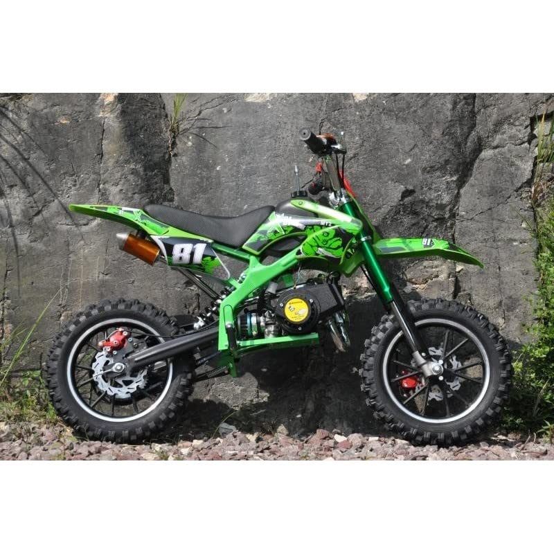Mini Moto cross 50cc ruote 10" Miscela Moto enduro NCX (arancione) Cross mini Enduro Bimbi Moto benzina Minimoto Motocross mini doppio Freni a Disco Sistema sicurezza Anti Caduta