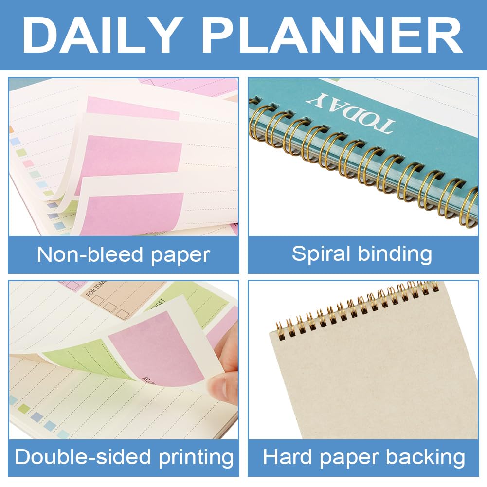 OFFCUP planer tygodniowy, A5, arkusze tygodniowy, planer tygodniowy, planer dzienny, podkładka do listy, 52 arkusze/(104 strony), papier do dwustronnego pisania, bez daty, planer dzienny, niebieski