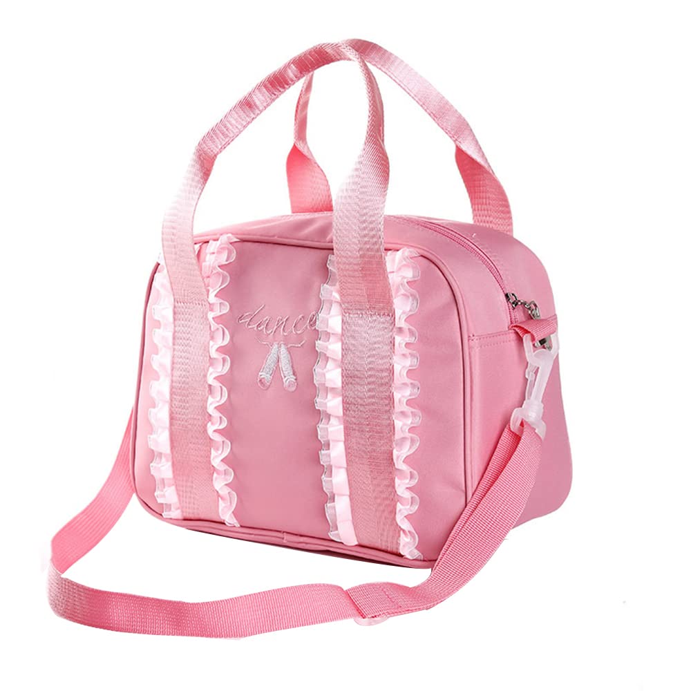 Girls Ballet Tutu Duffel Crossbody Dance Bag (pink)