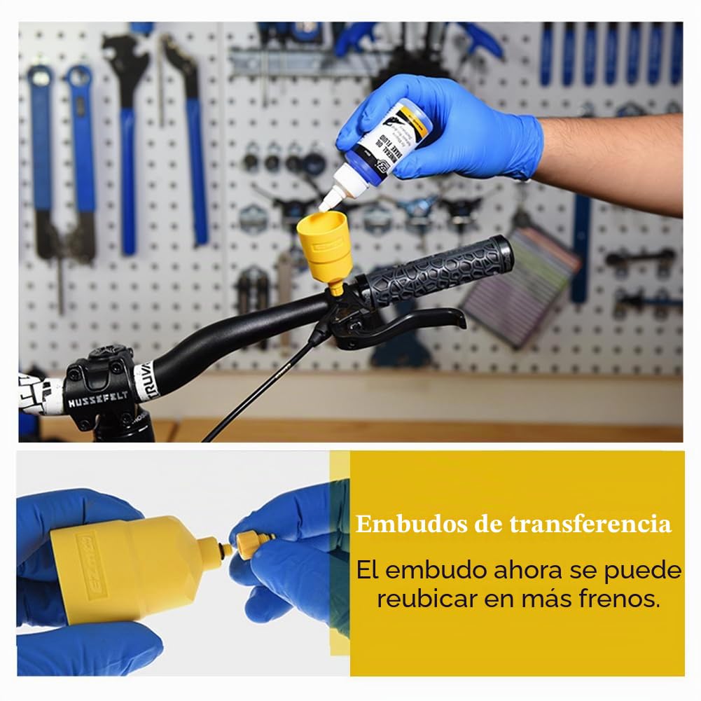 Kit Purgado Frenos,Kit de Purga de Freno para Bicicleta,para Shimano, Tektro, Magura,Gama de Frenos de Disco Hidráulicos,Incluido Líquido de Freno Mineral (60ml)