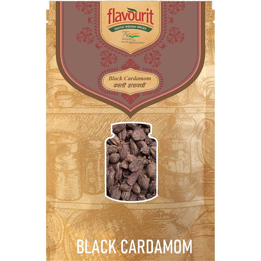 Flavourit Natural & Pure Whole Spices Black Cardamom, No Artificial Flavours - 500 g