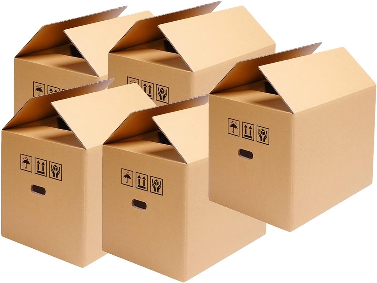 AviiSo Cajas de Cartón con asas, Paquete de 3/5 Embalaje de cajas para mudanzas para envíos/mudanzas (Color : 5Pack, Size : 50x35x30cm/20x14x12in)
