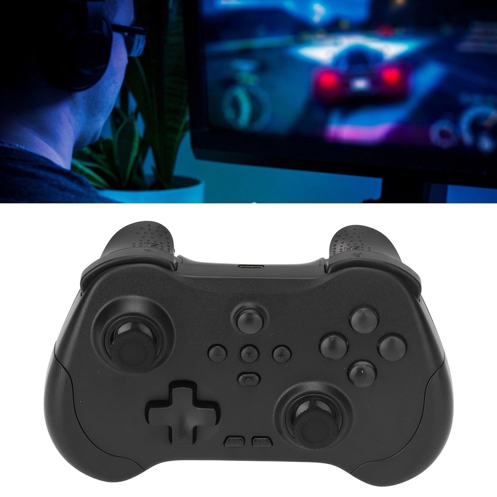 Annadue Controlador de Juego Inalámbrico, Joystick Inalámbrico Bluetooth, Tecnología de Detección de Movimiento, para para Android, para IOS MFi, para PC, para Steam Gamepad (BLACK)