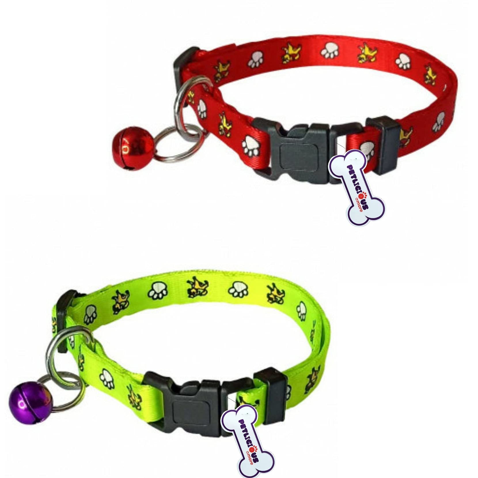 Petlicious & More Soft Nylon Made Small Puppy Collar Cat Collar (Size - 10mm, Small, Color May Vary, Pack of 2) (B0937DDCG2) Amazon Price History, Amazon Price Tracker