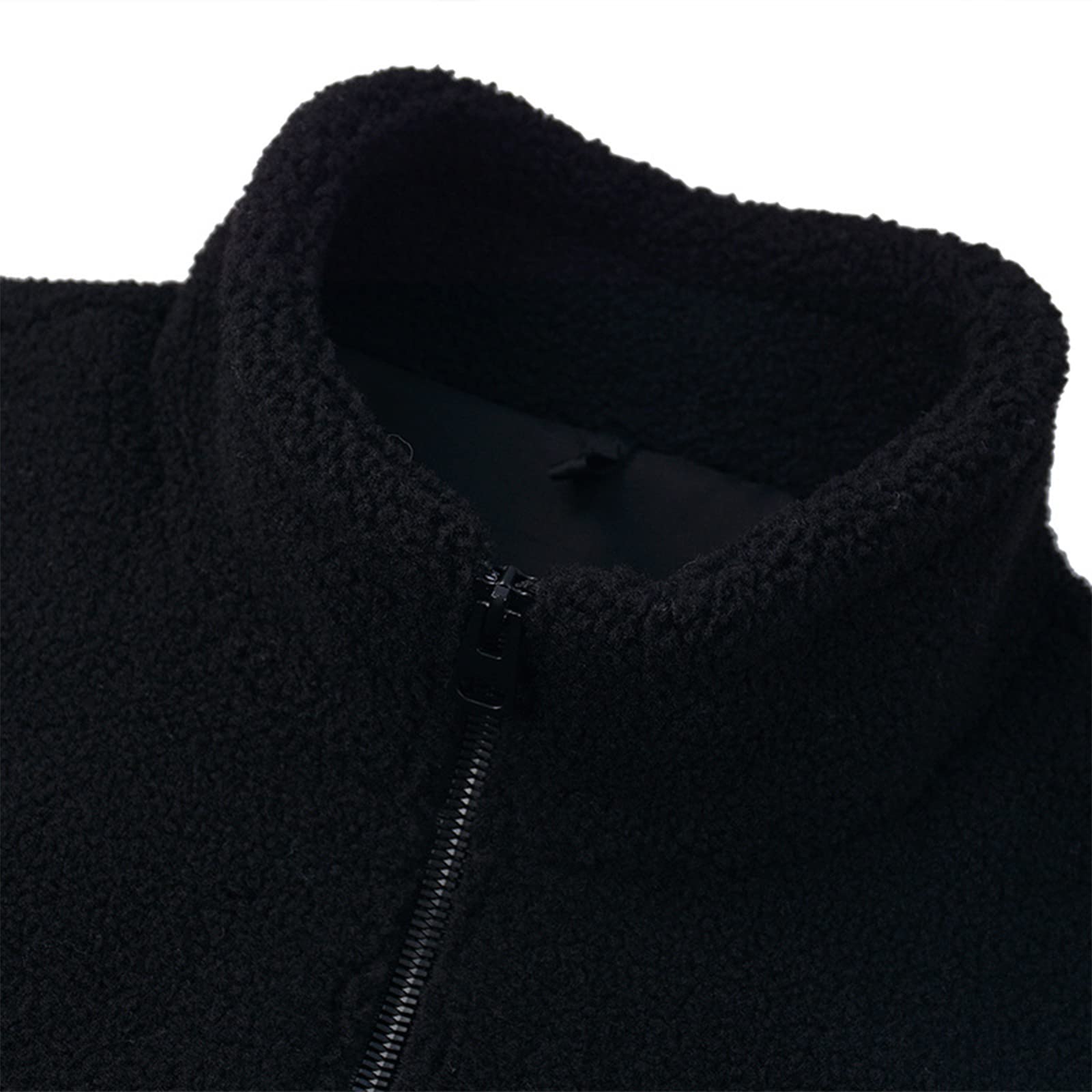 HB1 Chaqueta de Lana Polar para Hombre Bordado Estampado Cálido Cremallera al Aire Libre Abrigo Deportivo Cuello Alto Béisbol Tops