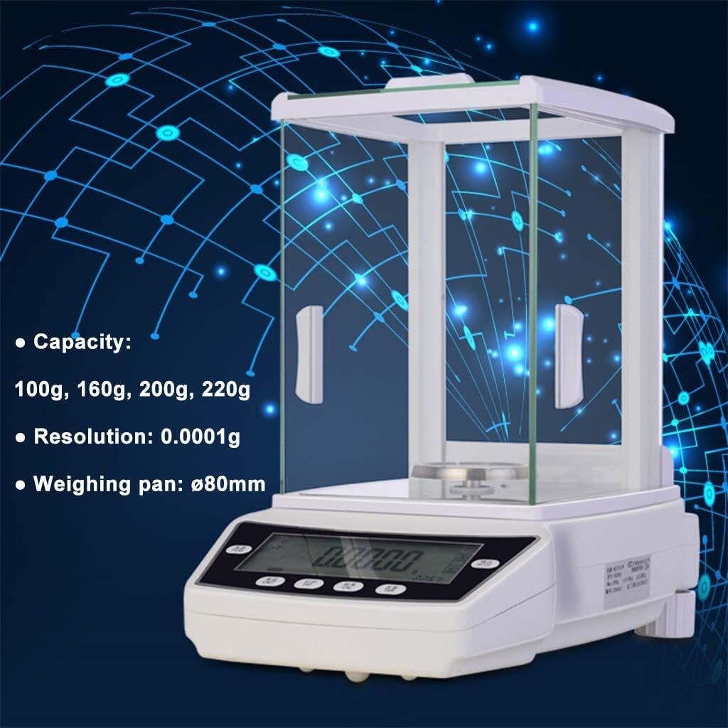 220G/0,0001G Elektroniczna Waga Analityczna Precyzyjna – Waga Laboratoryjna Z Wyświetlaczem Lcd, Interfejsem Usb I Drukarką,One Color-220g/0.0001g