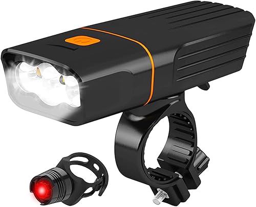 Luces de bicicleta, luces de bicicleta delanteras y traseras, batería recargable con función de banco de energía, tiempo de funcionamiento de los