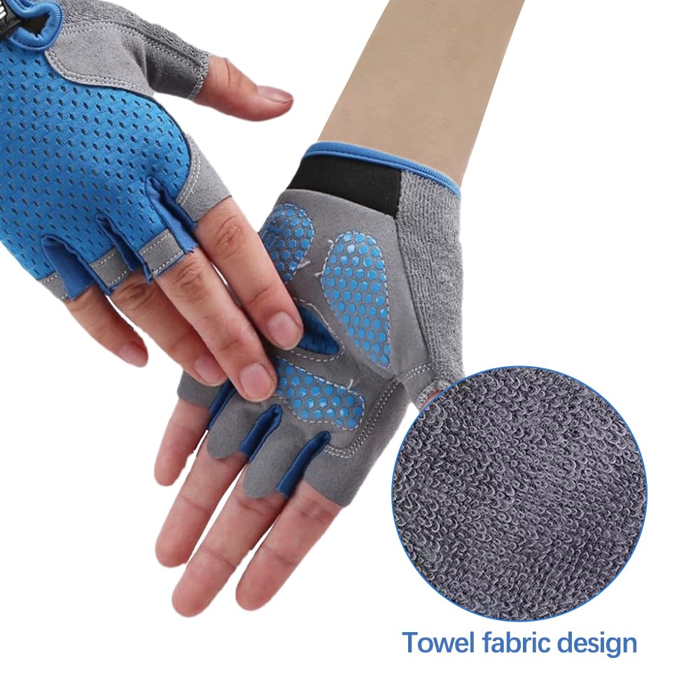 Guantes Bici Niño, Guantes Ciclismo Medio Dedo para Niños de 9 a 13 Años, Antideslizantes, Porosità, Adecuado para Ciclismo, Escalada, Patinaje sobre Hielo(Gris)