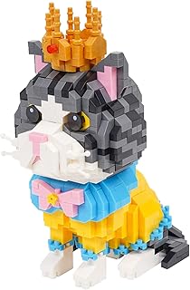 LULUFUN Animal Building Blocks Set, Cute Cat Mini Building Blocks Set, Educational Toy, Gift for Adults and Children (Crown Cat)