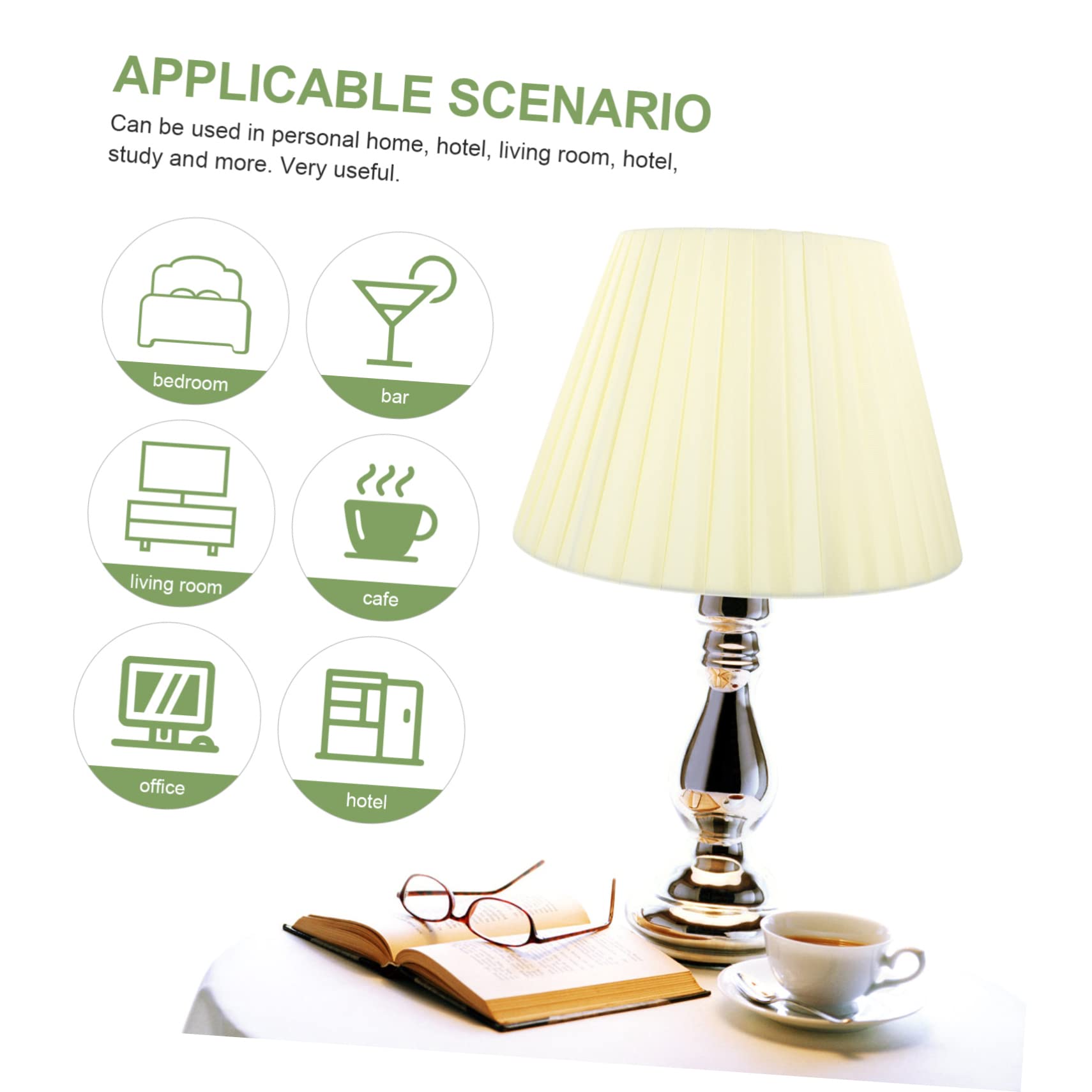 OSALADI Paralume Per Lampade Da Tavolo Tessuto Plissettato Coprilampada Leggero e Resistente Per Illuminazione Camera Da Letto e Salotto
