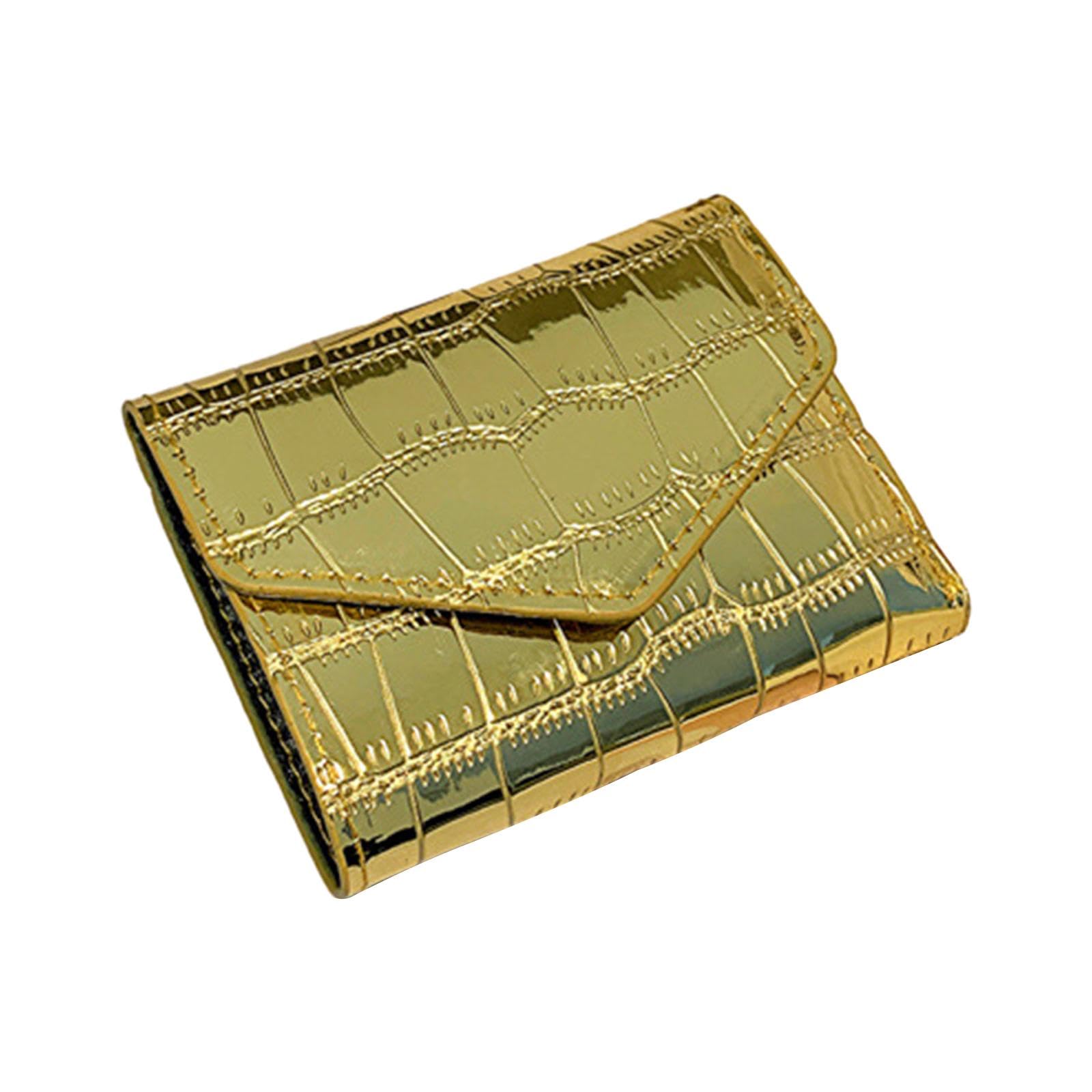merishopp Mini Short Fold Wallet Credit Card Holder Minimalist Casual Pocket Wallet Gold-picture-12