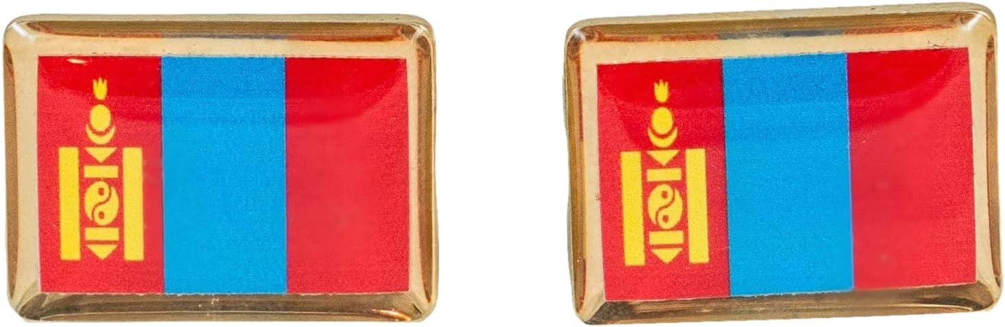 Mongolian Flag Cufflinks, Lapel Pins, Tie Bars, Earrings, Jewelry and Accessories