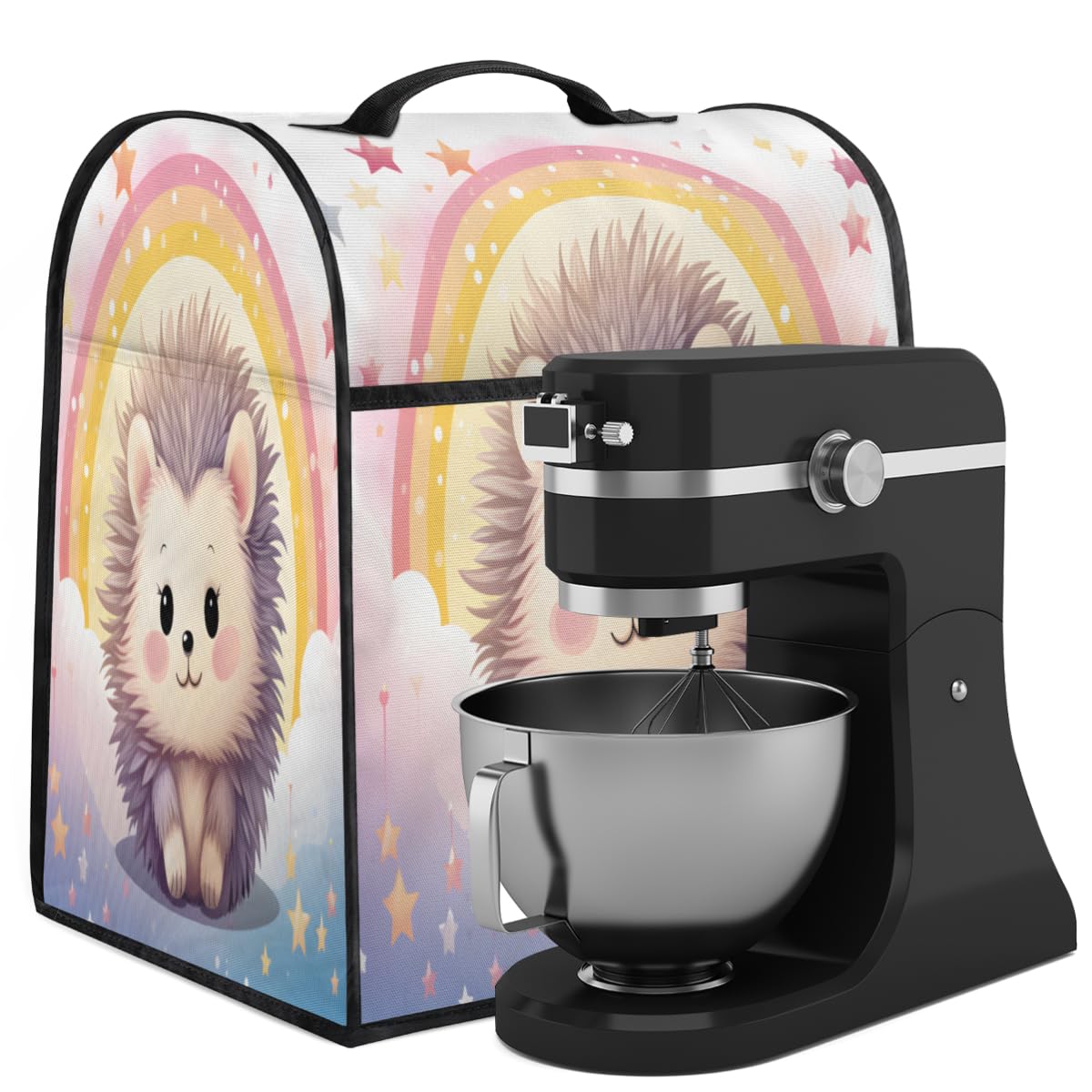 Coffee Maker Cover Cartoon Hedgehog Rainbow Kitchen Appliance Covers Small Appliance Covers Blender Cover Juicer Cover Dust Covers for Kitchen Appliances with Top Handle and Pockets,Washable,B342