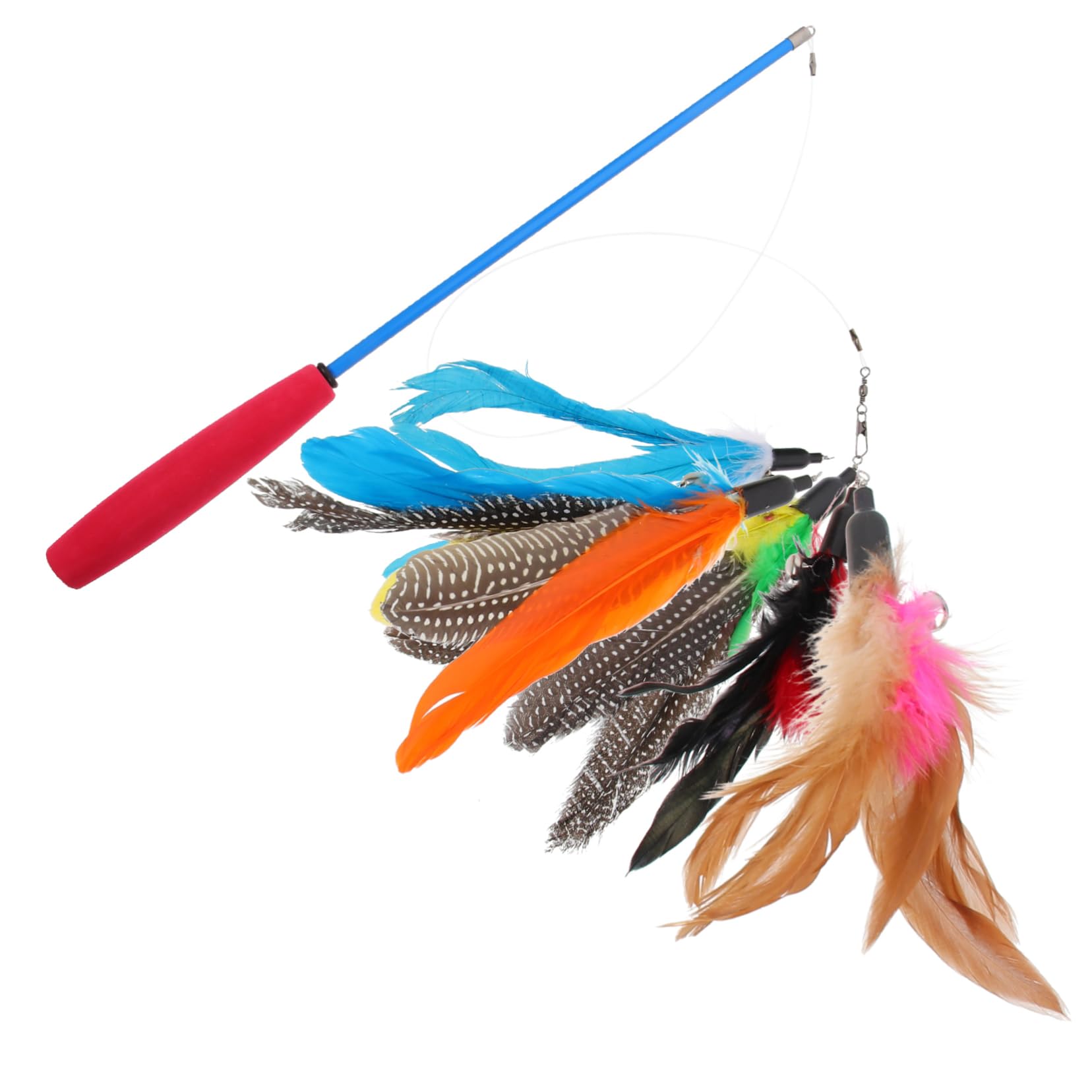 BCOATH Interactive Cat Fishing Pole Teaser Stick Replacement Head Cat Teaser for Kitten Kitten Diversion Toy