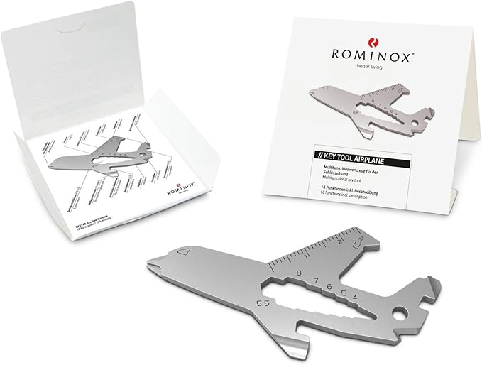Geschenkartikel ROMINOX Key Tool // Airplane, 18 Funktionen, Keytool Schlüsselanhänger Flugzeug