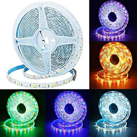JOYLIT 12V RGBCW LED Strip Lights 5M IP65 Waterproof, RGB Color Changing + 6500K Cool White Change 5050SMD 300LEDs Dimmable Multi-Colored Rope Light for Party, Holiday, Gaming Room (LED Strip Only) Cover