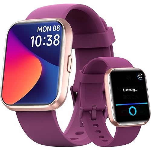 Fitpolo Smart Watches for Men/Women, 1.8'' Alexa Built-in Fitness Tracker Watch with Bluetooth Calls, IP68 Waterproof, Heart Rate/Sleep/SpO2/Stress Monitor, 110 Sport Modes for Android & iPhone