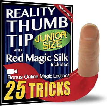 Magic Makers Junior Reality Thumb Tip with Silk and Online Course for Magic Training
