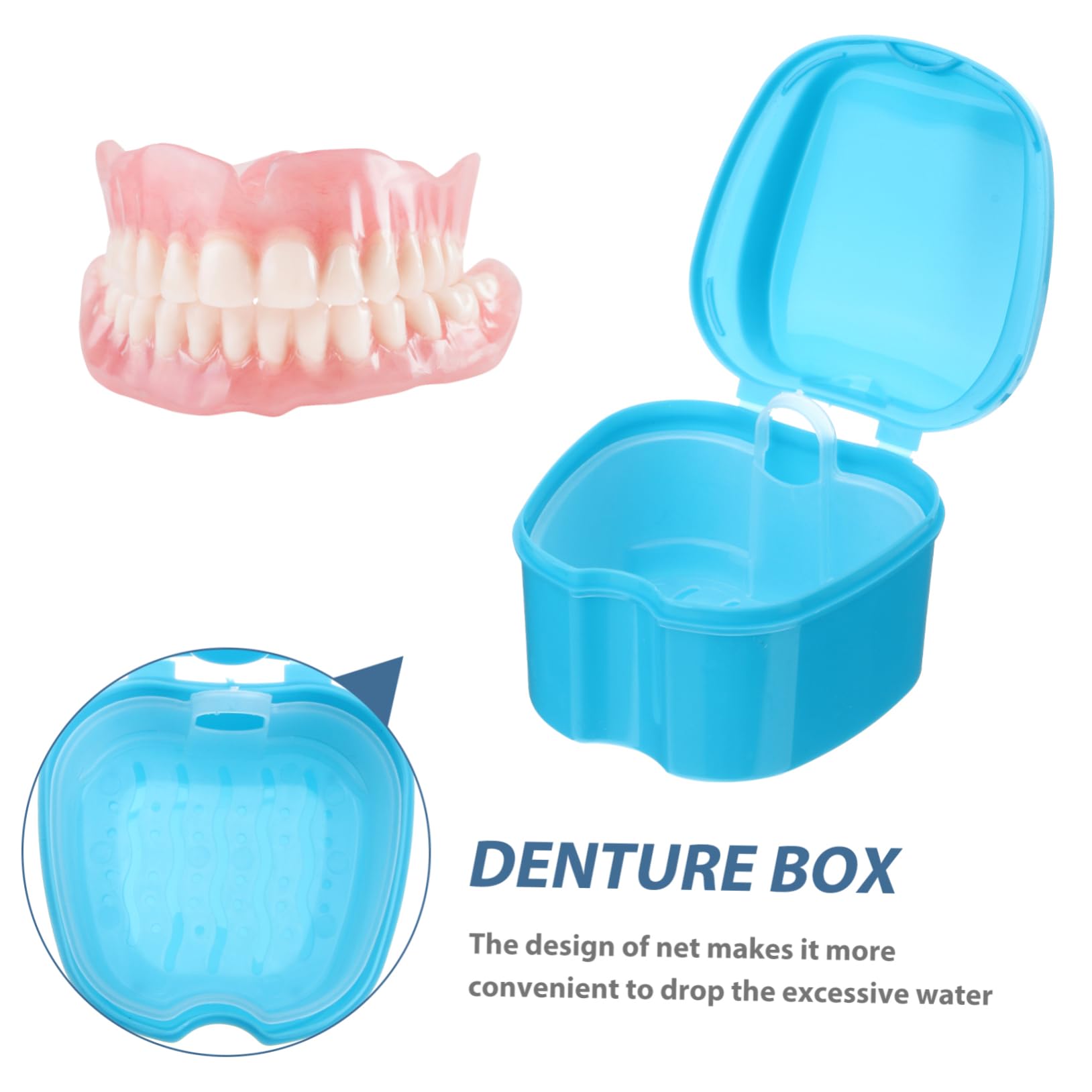 Boîte pour Prothèse Dentaire Bleue Pp avec Panier de Rinçage
