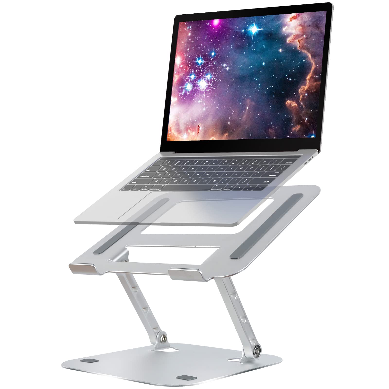 BUANIIHMulti-Angle Adjustable Laptop Holder Stand for Desk,Aluminum Ergonomic with Heat-Vent Portable Laptop Riser Holder Stand Compatible with Laptops