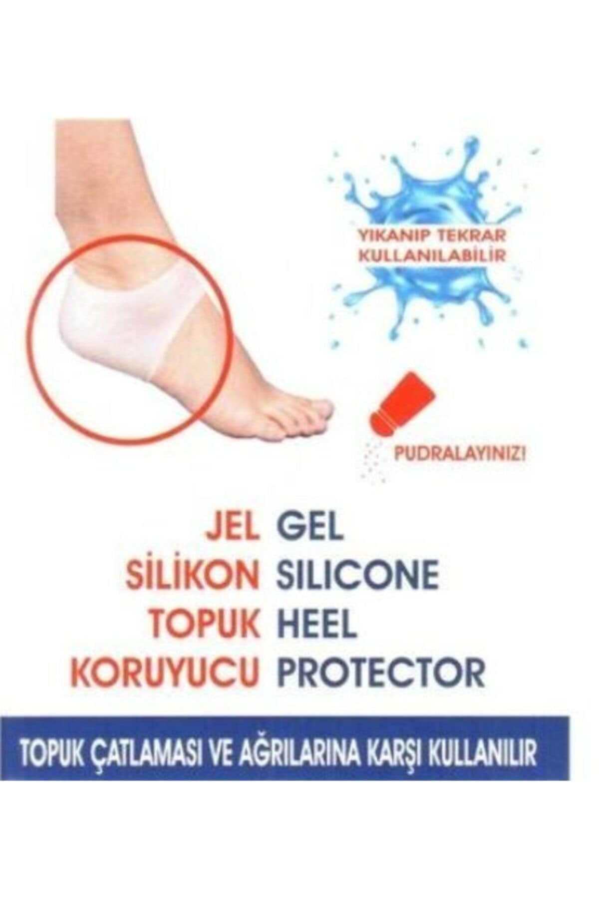 Neler Geldi Neler Silikon Topuk Gömleği Topuk Çorabı Topuk Dikeni Koruyucu 1. Çift Topuk Beyaz Renk