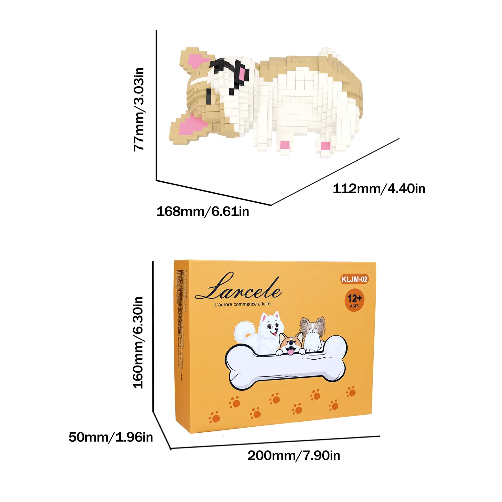Larcele Micro Building Blocks Set, DIY Mini Building Toy Bricks for Age over 12 Years, 1136 Pieces KLJM-02 (Welsh Corgi 2) - Image 4