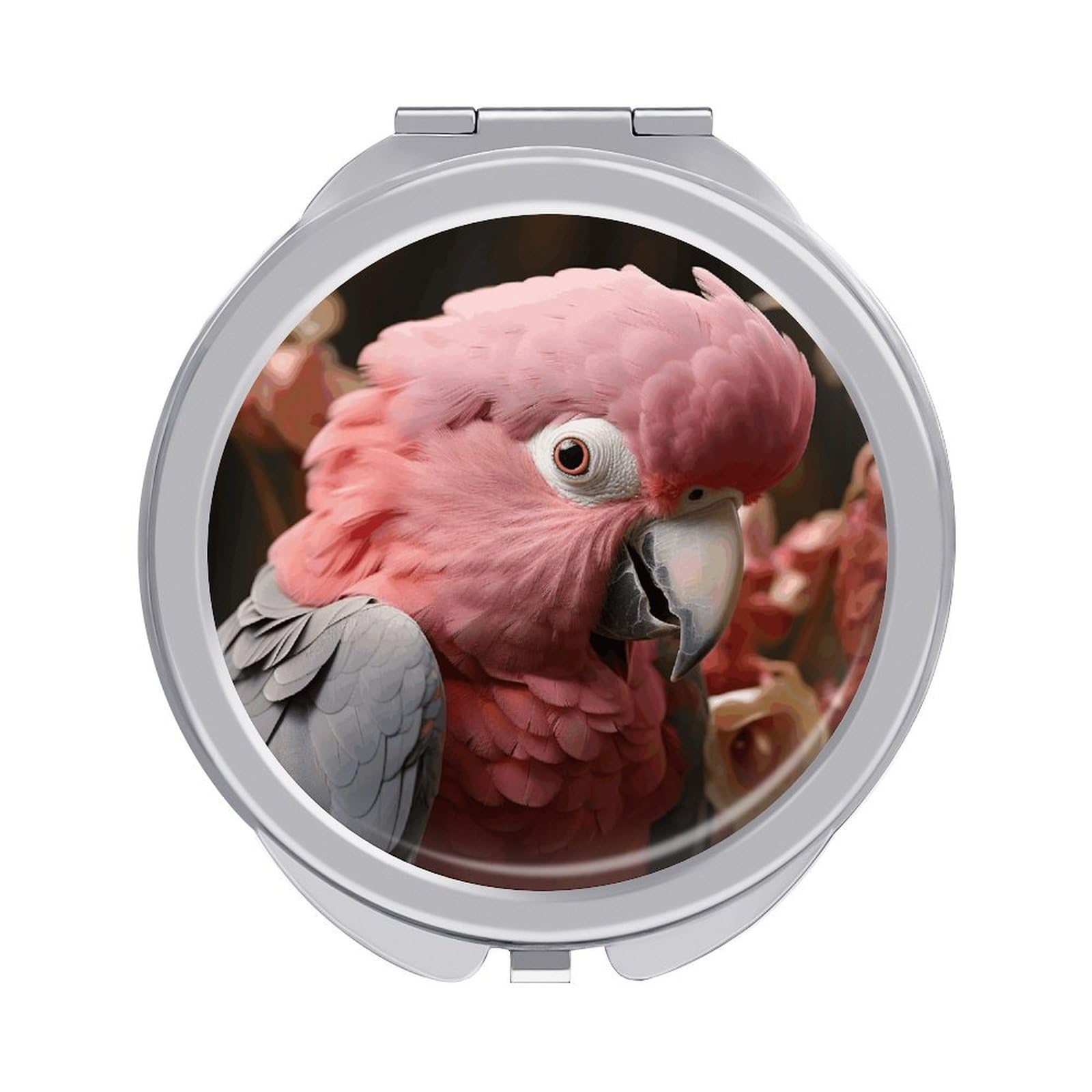Nujvnuj Tragbarer Klappspiegel Mit 1x/2x Vergrößerung – Kompakter Taschenspiegel Für Unterwegs, Schminken & Kontaktlinsen