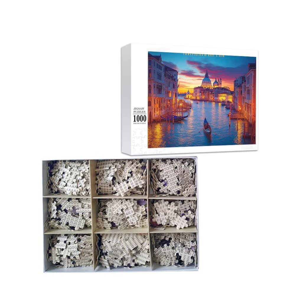 Puzzle Venezia Puzzle 1500 Pezzi, Difficili Impossible Puzzle Città Puzzle Grandi Dimensioni per Adulti 87 x 57 cm Bambini 3 4 5 6 7 8 Anni Bambino, Bambina, Maschio Rilassamento e Intelligence J-4