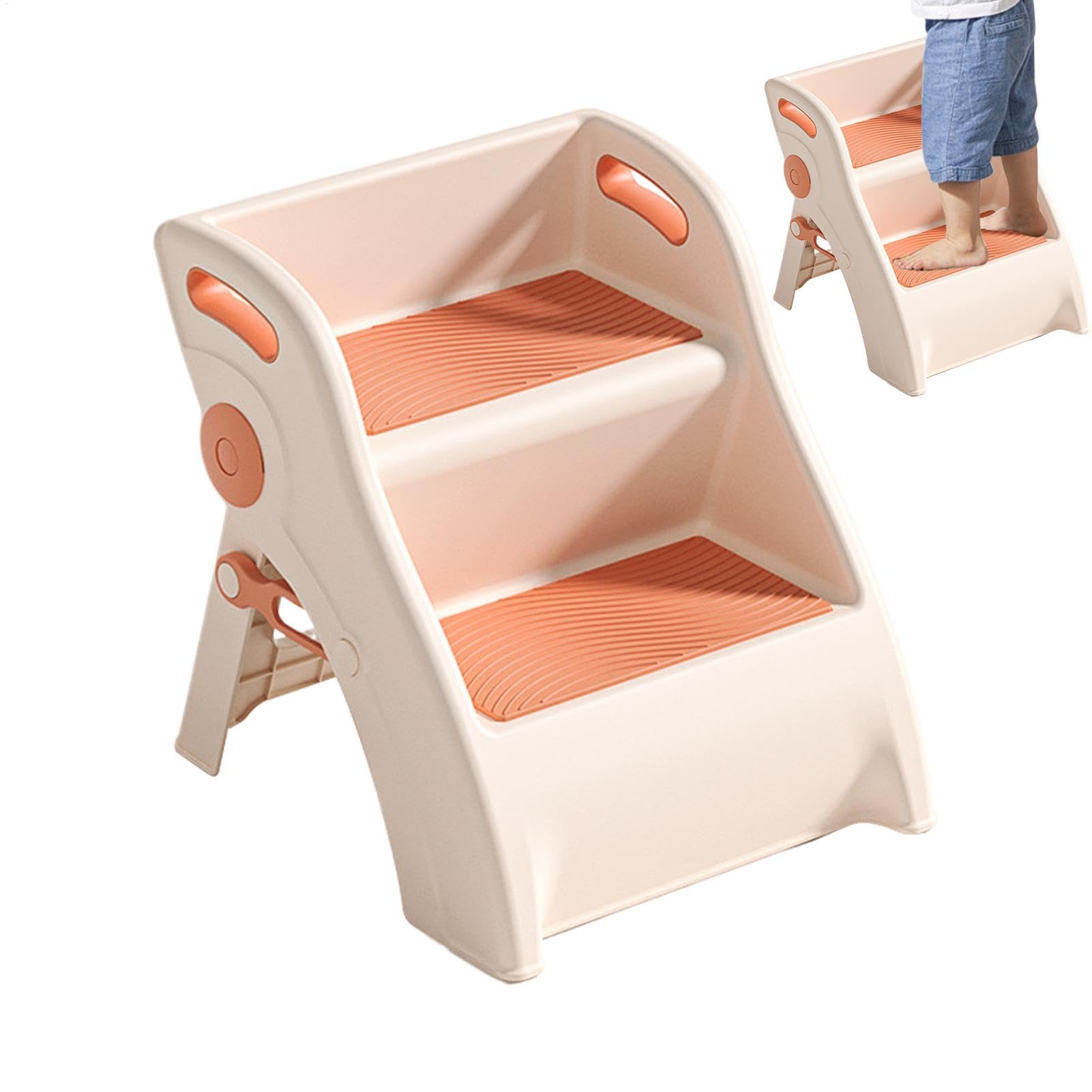 Marchepied de salle de bain pliable à 2 marches pour enfant et toilette