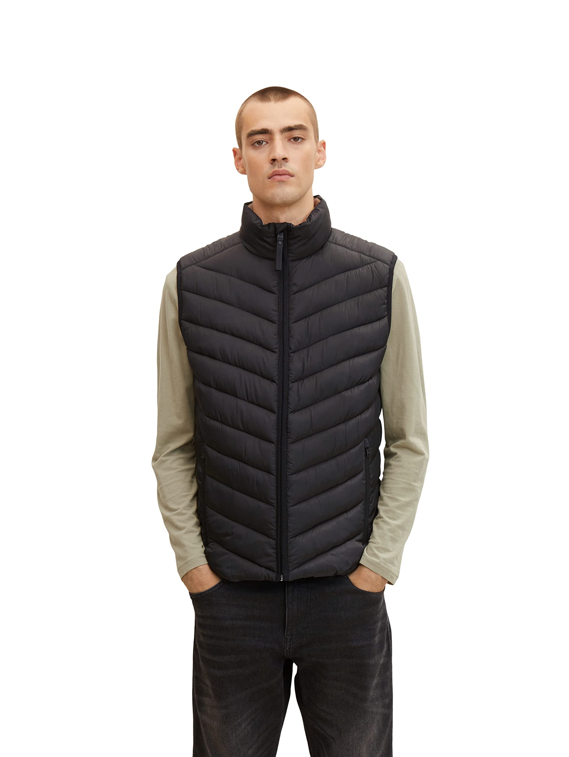 TOM TAILOR Men's 1031473 Vest, 29999-Black, XL
