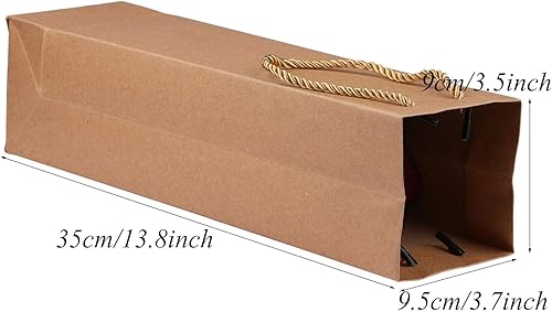 Miniatura 2 de Sdootjewelry Paquete de 50 bolsas de vino kraft – Bolsas de regalo de papel marrón resistente con asas para bodas, fiestas, venta al por menor a