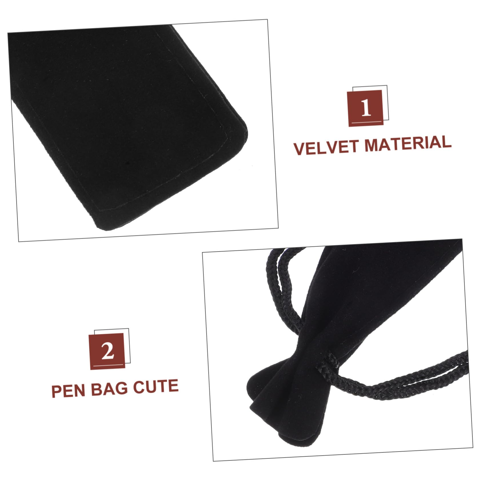 Homoyoyo Astuccio per Penne in Velluto Nero 100 Pezzi, Custodia per Penna | Decorazioni Scuola, Sacchetti per Penne Regalo, per Penna Stilografica e Articoli di Cancelleria, Classic Elegante