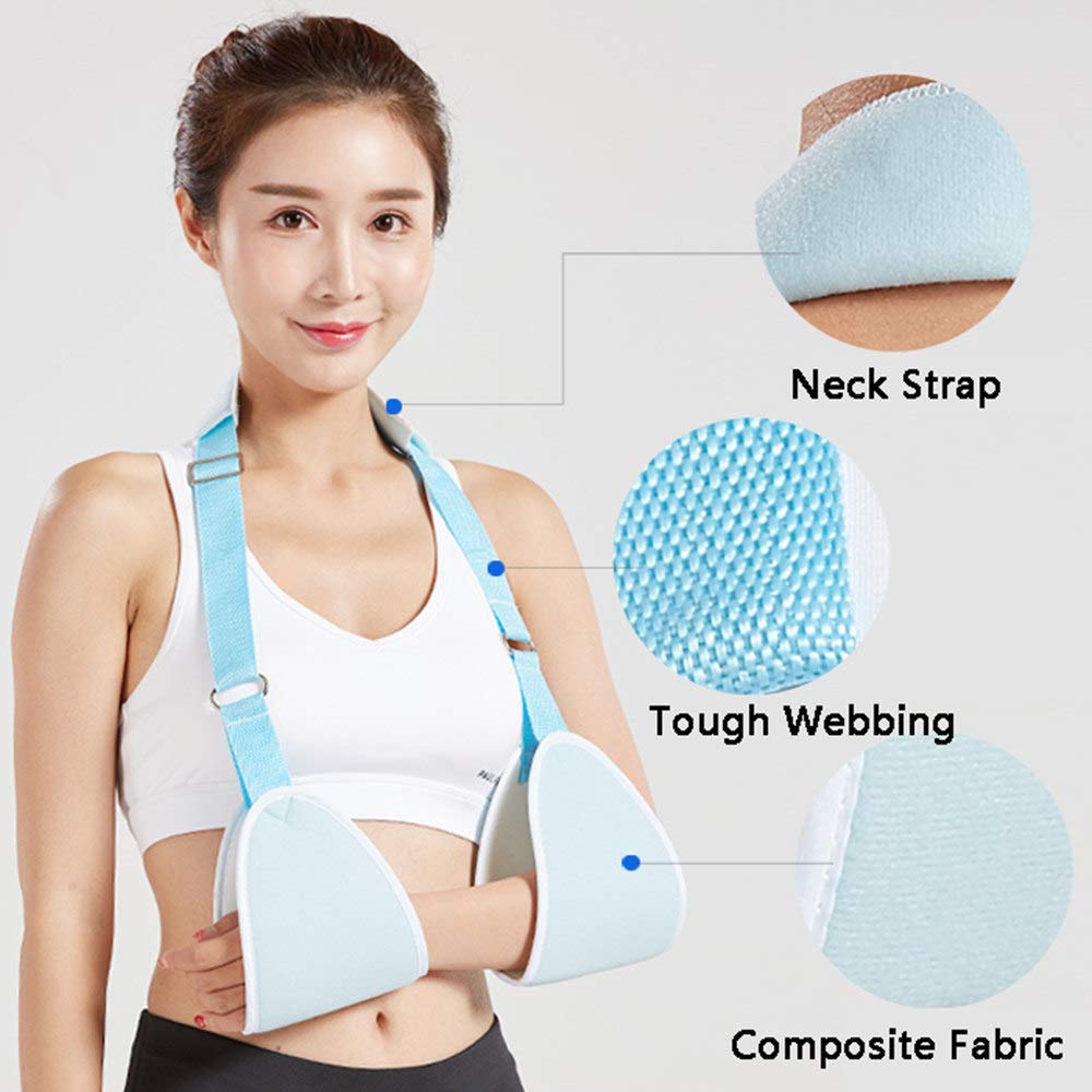 Inmovilizador de hombro con cabestrillo para brazo - Correa de soporte de brazo ajustable para soporte de codo de muñeca inmovilizador - Se adapta tanto a adultos como a jóvenes, universal i