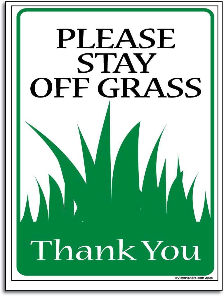 VictoryStore Yard Sign Outdoor Lawn Decorations -"Please Stay Off The Grass" Yard Sign 18 inches X 24 inches with 2 Short Stakes