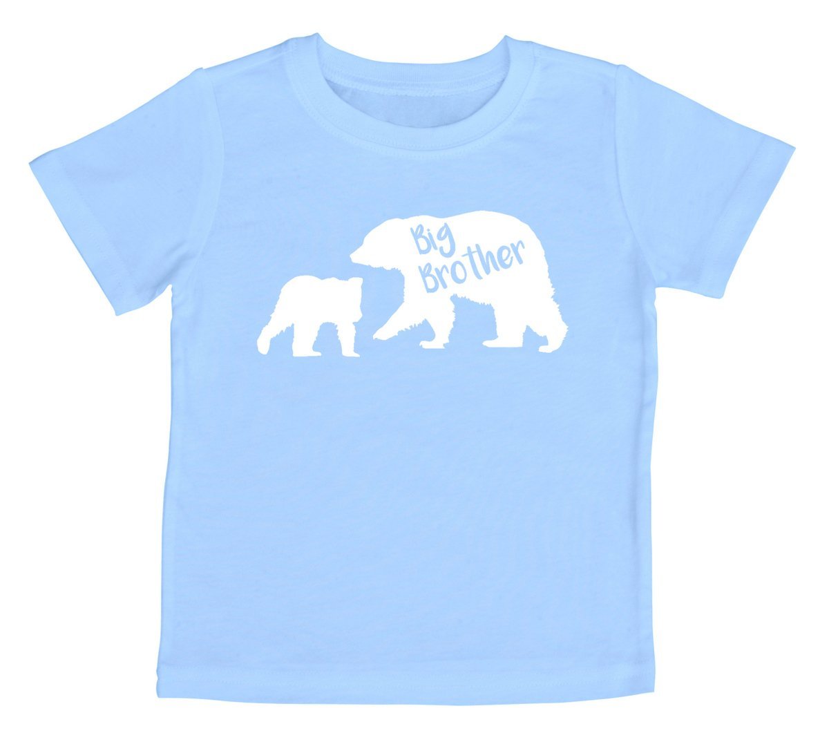 Big Brother with Little Bear Toddler T-Shirt (S (6-8), Light Blue)