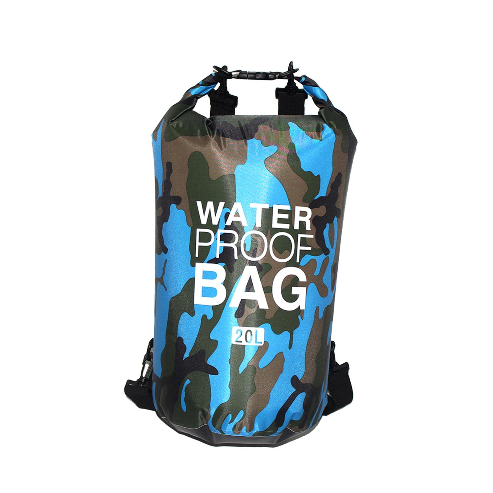 Wasserdichte Tasche mit Schultergurt, Rafting-Tasche zum Schwimmen, Strand, Angeln, 15 l, Camouflage, 3er-Set (Tarnfarbe, 20 l), (20L) UK
