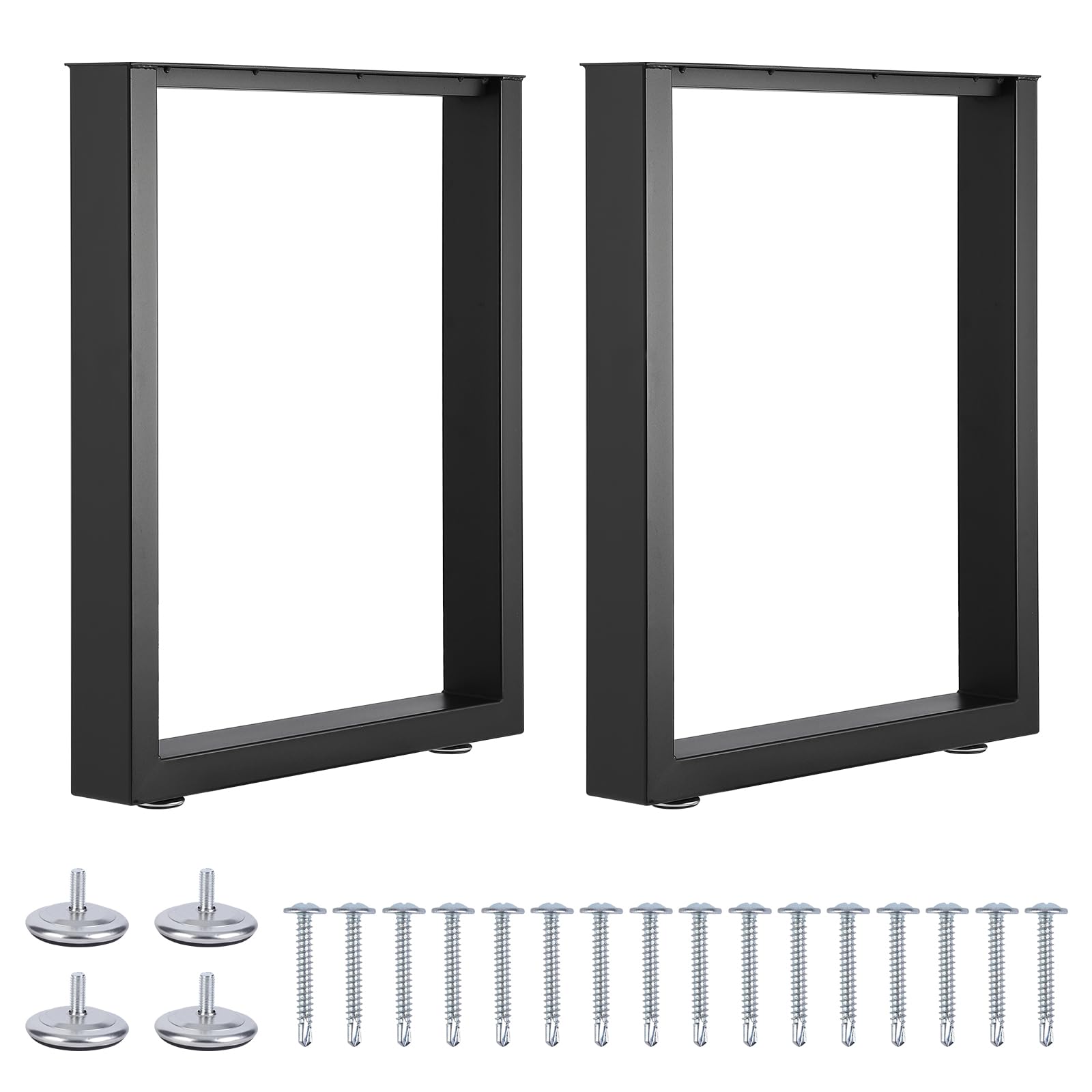 Photo 1 of Square Table Legs,Metal Table Legs,Heavy Duty Metal Furniture Legs for Coffee Table,Cocktail Table,Square Tube Leg,Black,Set of 2(28 * 24) 28*24