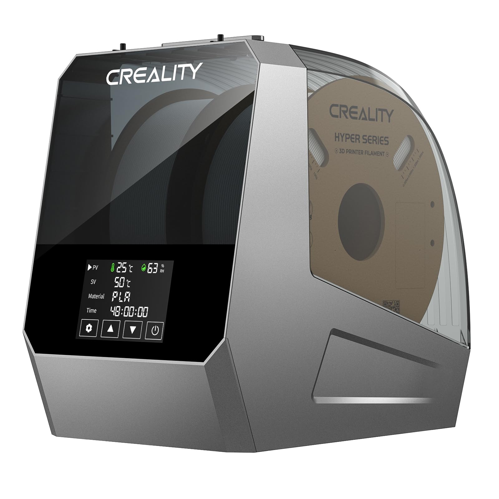 Creality Official Space PI Filament Dryer Plus, 2 Spools 3D Printer Filament Dryer Box with Built-in Fan Filament Storage 3D Filament Dehydrator One-Key Setting for 1.75/2.85mm PLA PETG ABS TPU Nylon