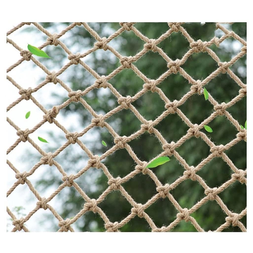 safety net Natural Jute Hemp Rope Net for Child,Kindergarten Wall Decoration,Kids Playground Play Novelty Wall Hanging railings(1 * 1m)