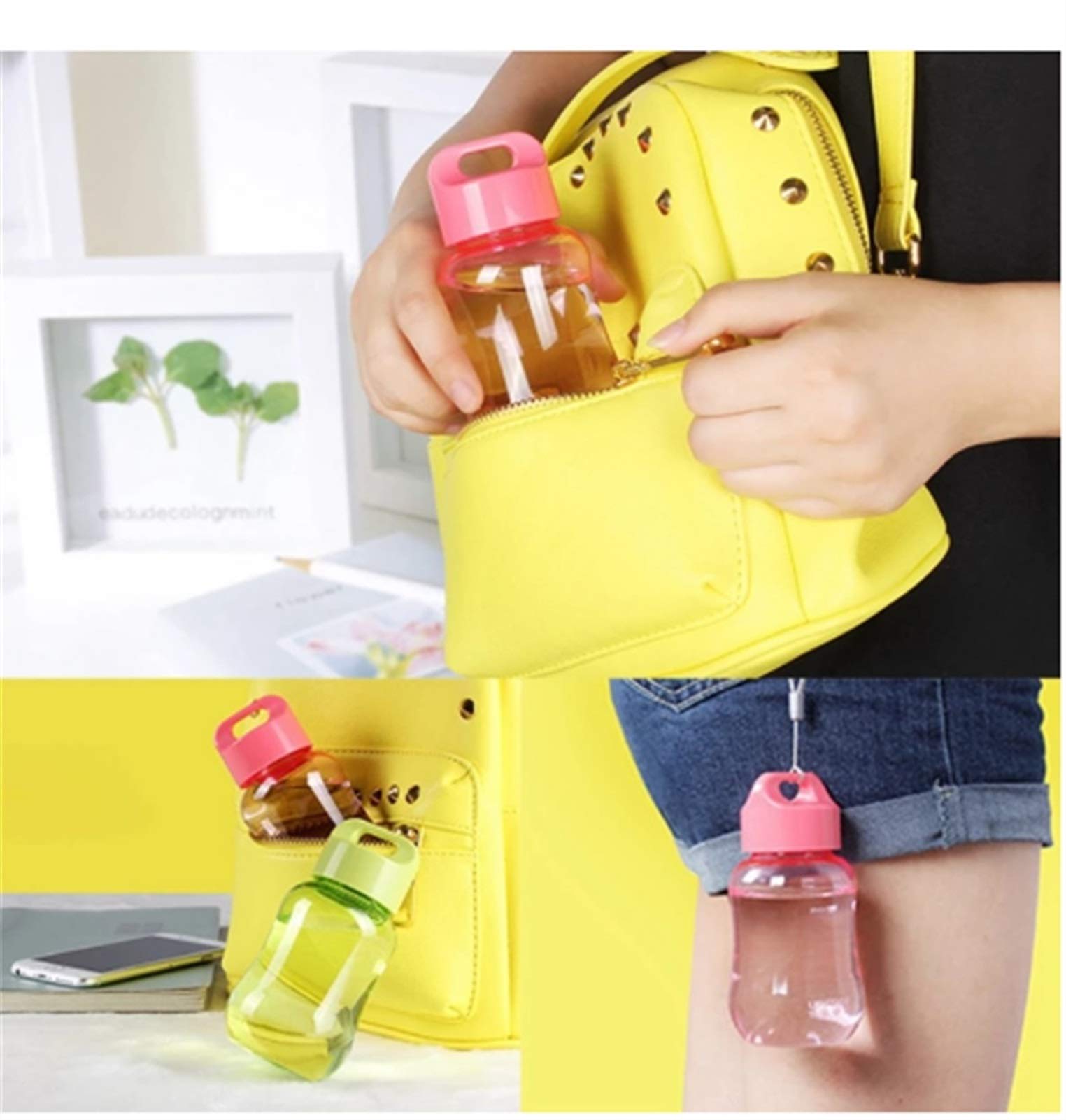 Mini Bottiglia d'Acqua a Forma di Cartone Animato in plastica My Kids Bottiglia per Bevande in Cristallo Shaker per proteine Sportive Portatili Tazza per Mano in Corda per Studenti 180ML