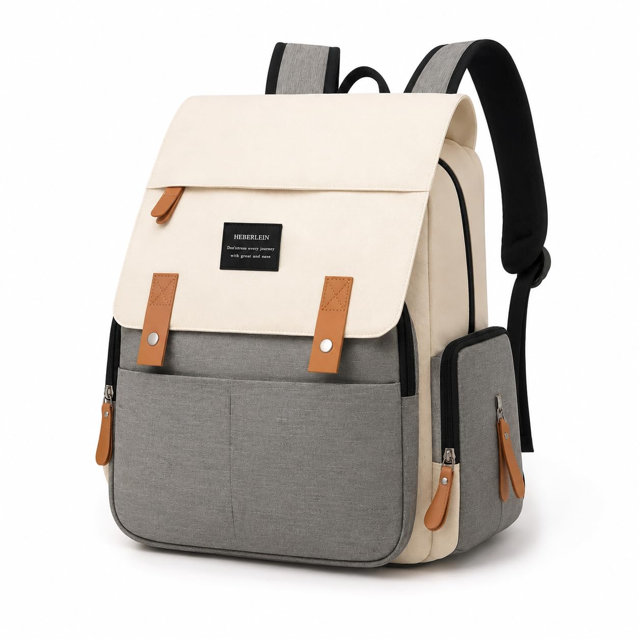 Heberlein Prestige Baby Wickelrucksack - große Wickeltasche für Mama & Papa, wasserabweisend mit vielen Fächern & isolierten Taschen, inkl. Wickelauflage & Kinderwagenbefestigung - ideal für unterwegs