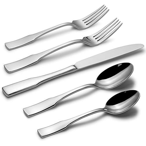 Alata Kate 40-Piece Silverware Set,Service for 8,Stainless Steel Flatware Set,Mirror Polished Cutlery Set,Dishwasher Safe