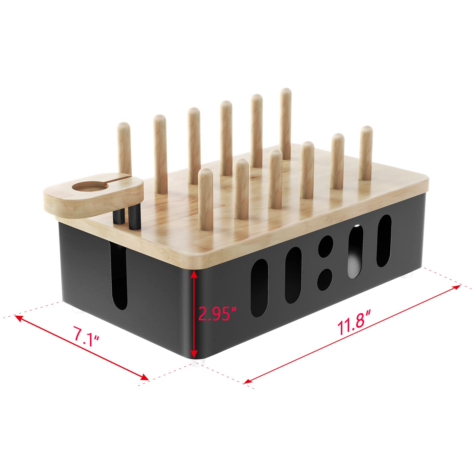 Station de charge pour plusieurs appareils, station de charge en bois pour téléphone, tablette, montre intelligente, organiseur de bureau, organiseur de station d'accueil en métal noir mat