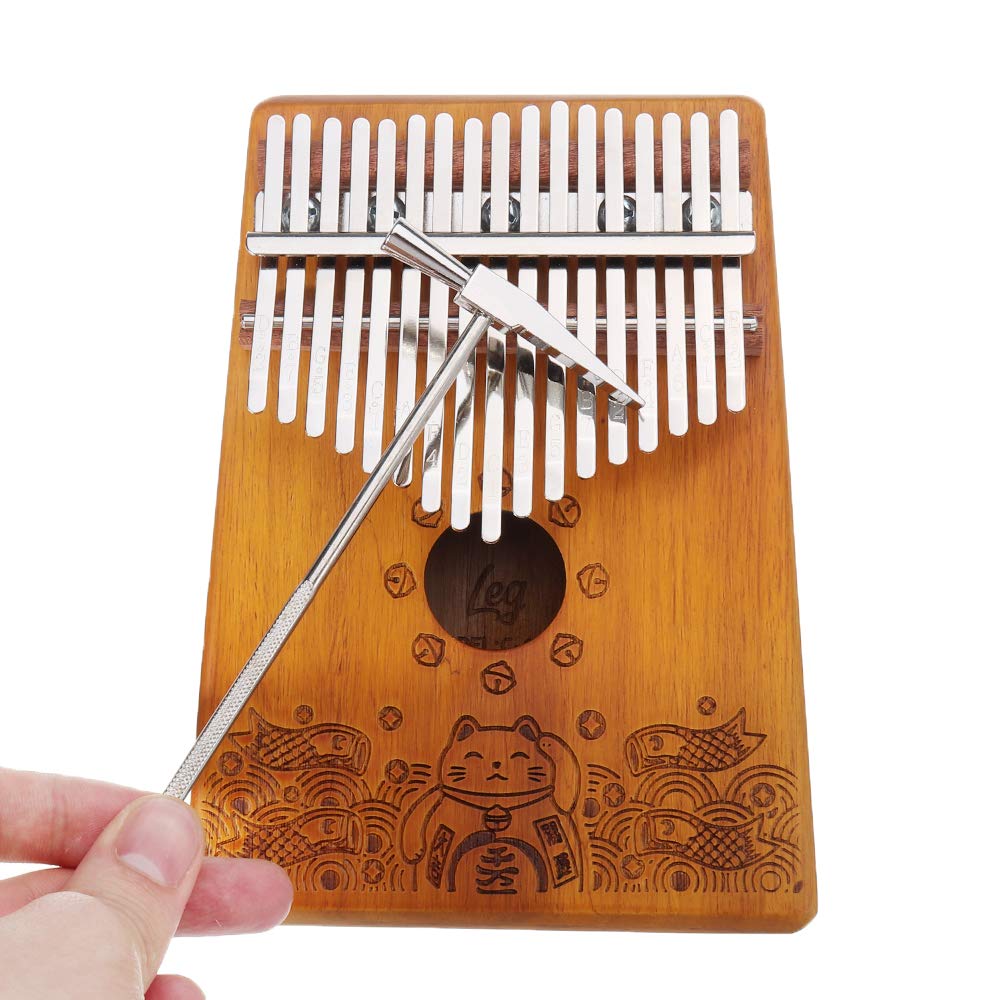 VIDOO Percussion de doigt 17 touches Acacia Kalimbas pour piano avec marteau de réglage - sans micro