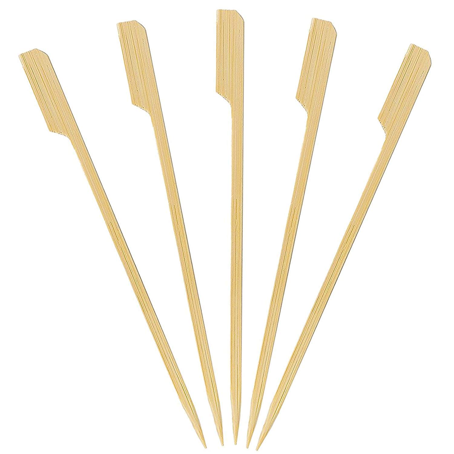 HAVME Bamboo Gun Skewers/Paddle Skewers/BBQ Stick/Cocktail Picks - (7 Inch, 100 Pcs)