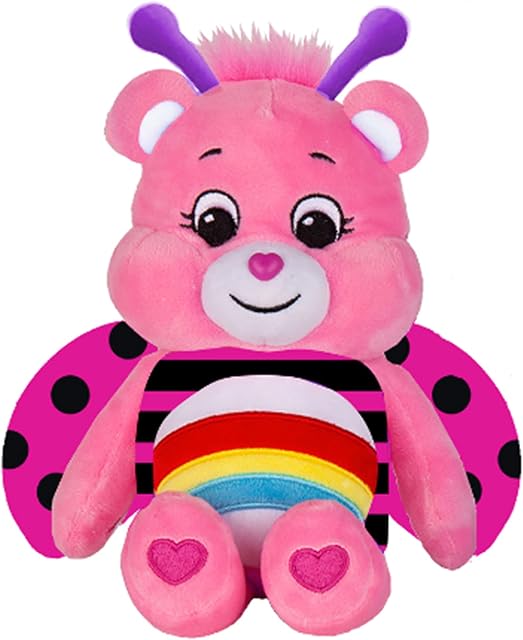 Care Bears 22321 9 Inch Bean Plush Lady Bug Cheer Bear, Collectable Cute Plush Toy, Cuddly Toys for Children, Soft Toys for Girls and Boys, Cute Teddies Suitable for Girls and Boys Aged 4 Years +